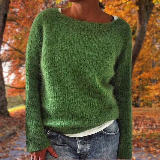 Charlotta | Damen Lässiger Lockere Passform Strickpullover