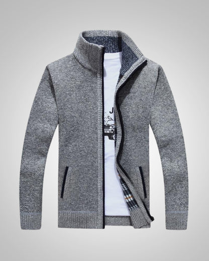 Wolfgang | Herren Bequem Fleece Strickjacke