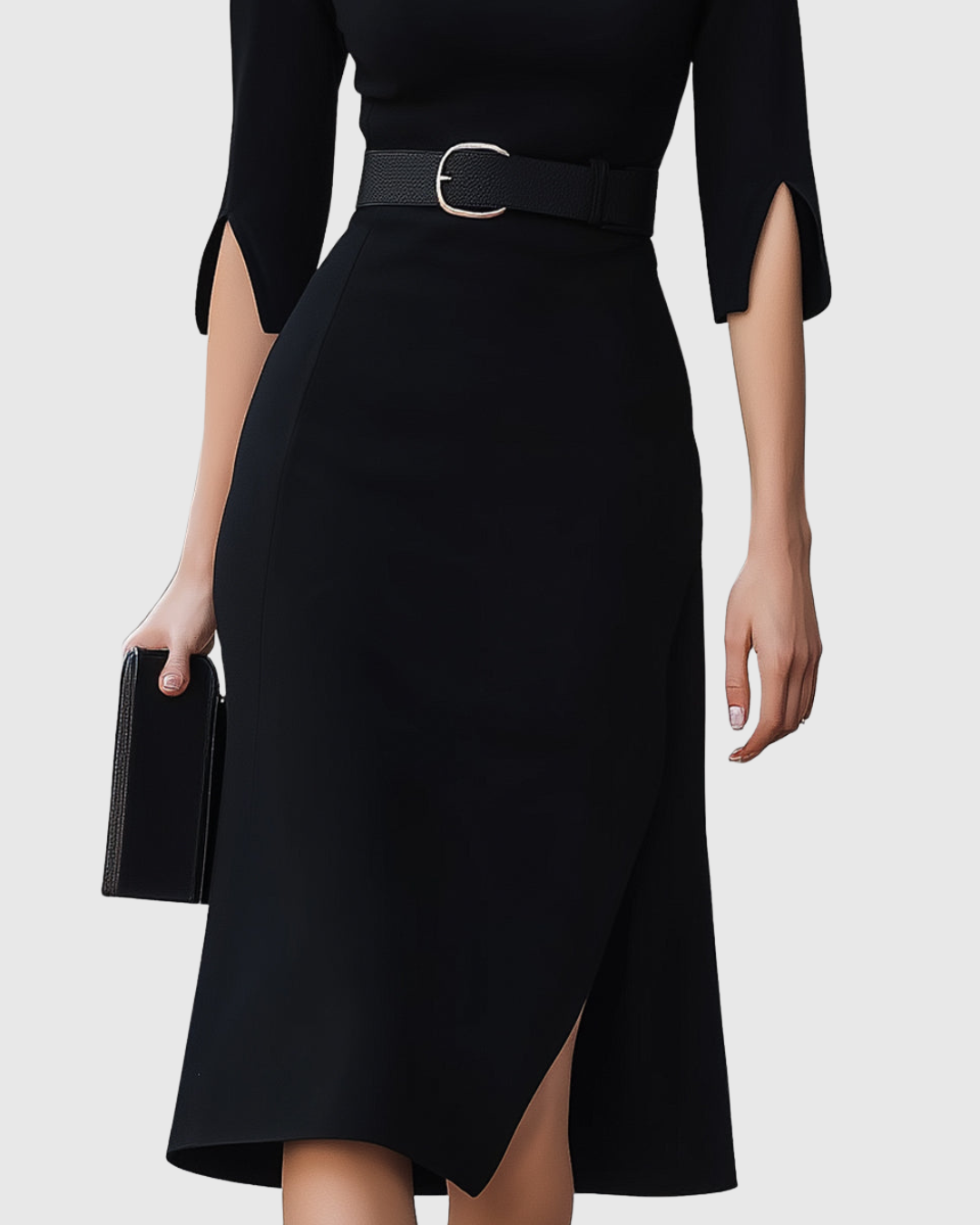 Victoria | Damen Elegant Asymmetrisches Midi Kleid