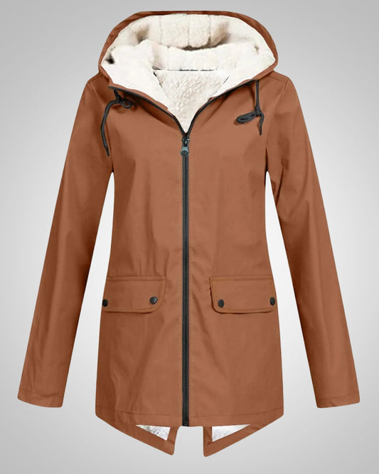 Melanie | Damen Gefütterte Reißverschluss Regenjacke