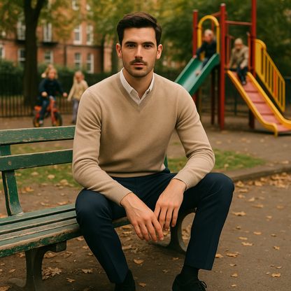 Felix | Herren Klassischer V-Ausschnitt Wollpullover