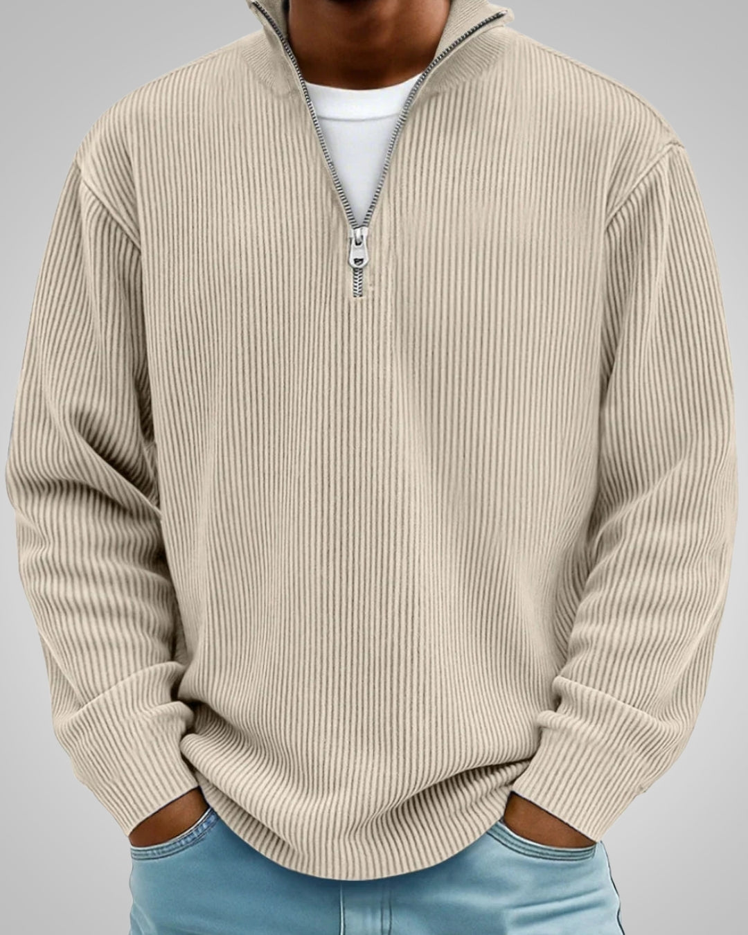 Richard | Herren Casual Half-Zip Strukturpullover