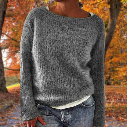 Charlotta | Damen Lässiger Lockere Passform Strickpullover