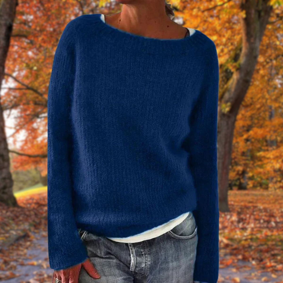 Charlotta | Damen Lässiger Lockere Passform Strickpullover