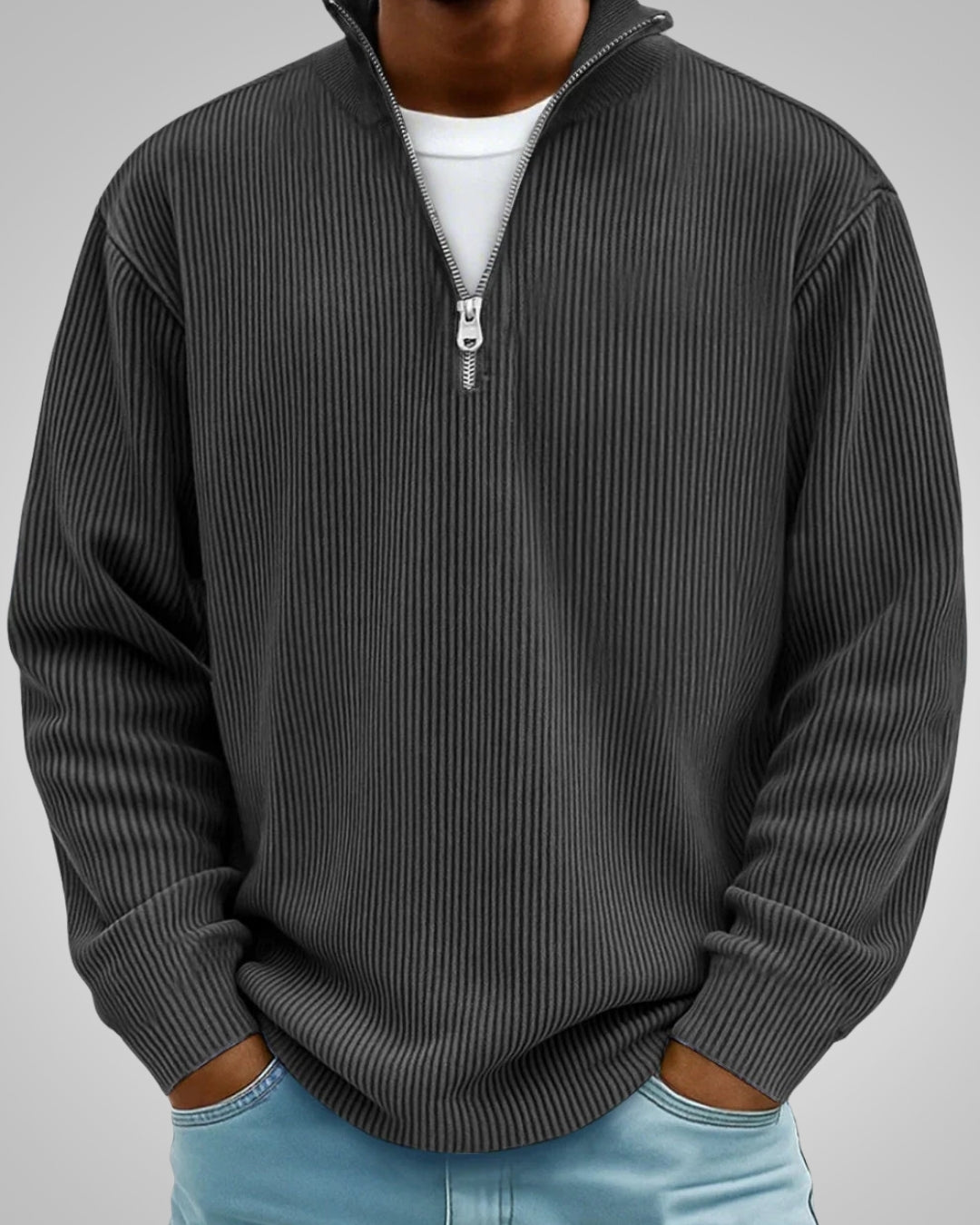 Richard | Herren Casual Half-Zip Strukturpullover