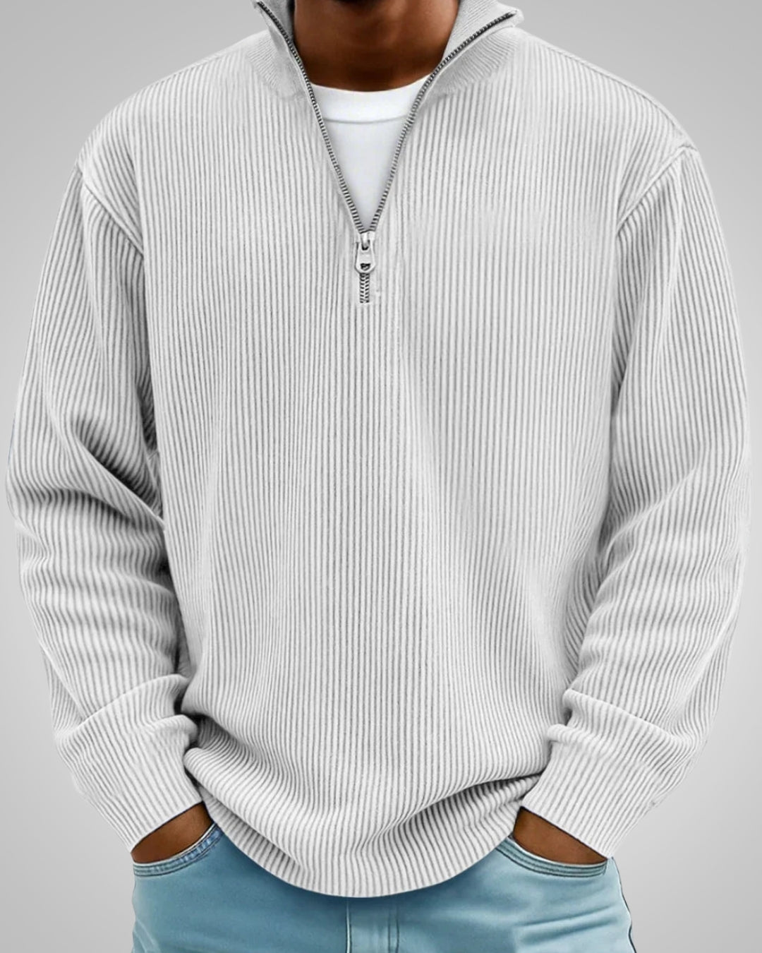 Richard | Herren Casual Half-Zip Strukturpullover
