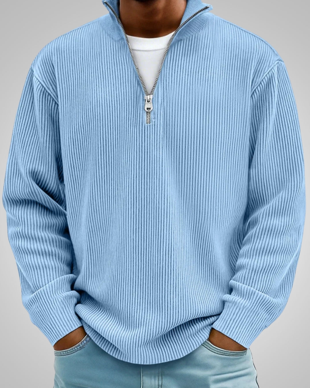 Richard | Herren Casual Half-Zip Strukturpullover