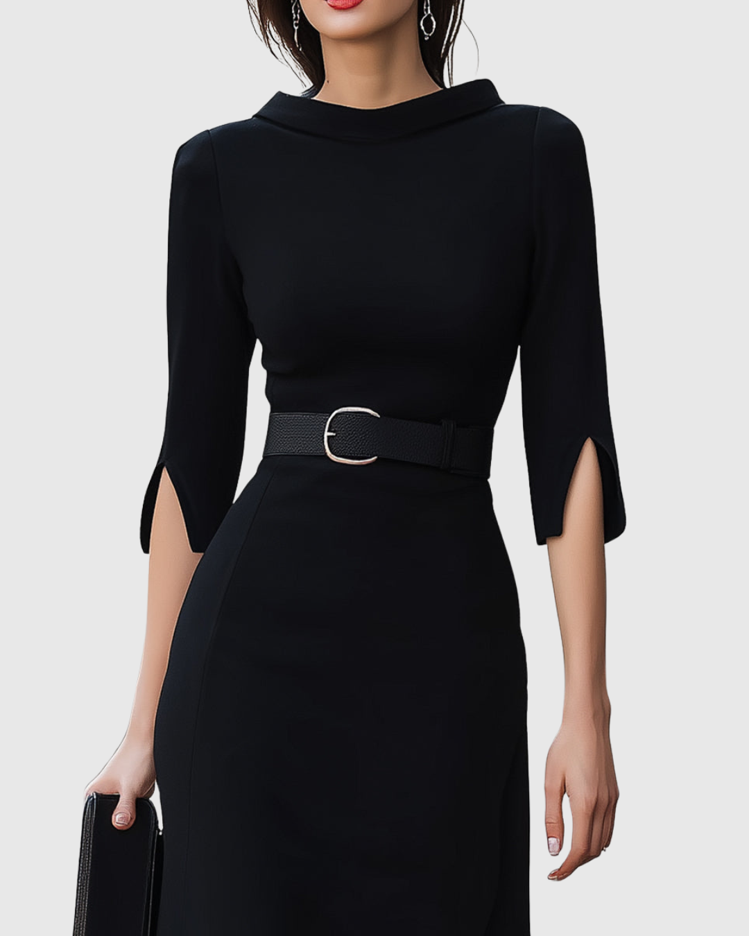 Victoria | Damen Elegant Asymmetrisches Midi Kleid