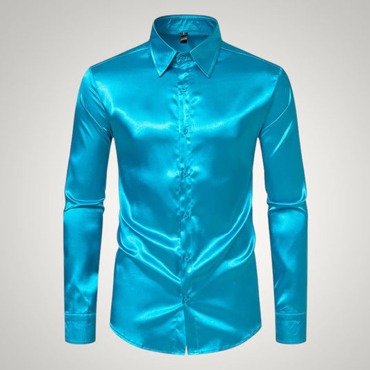 Tobias | Herren Festliches Satin Gerades Hemd