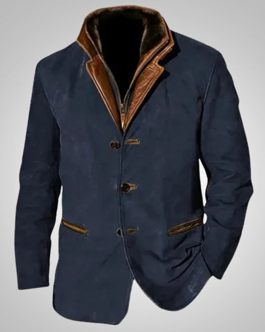 Frank | Herren Klassischer Reißverschluss Lederjacke