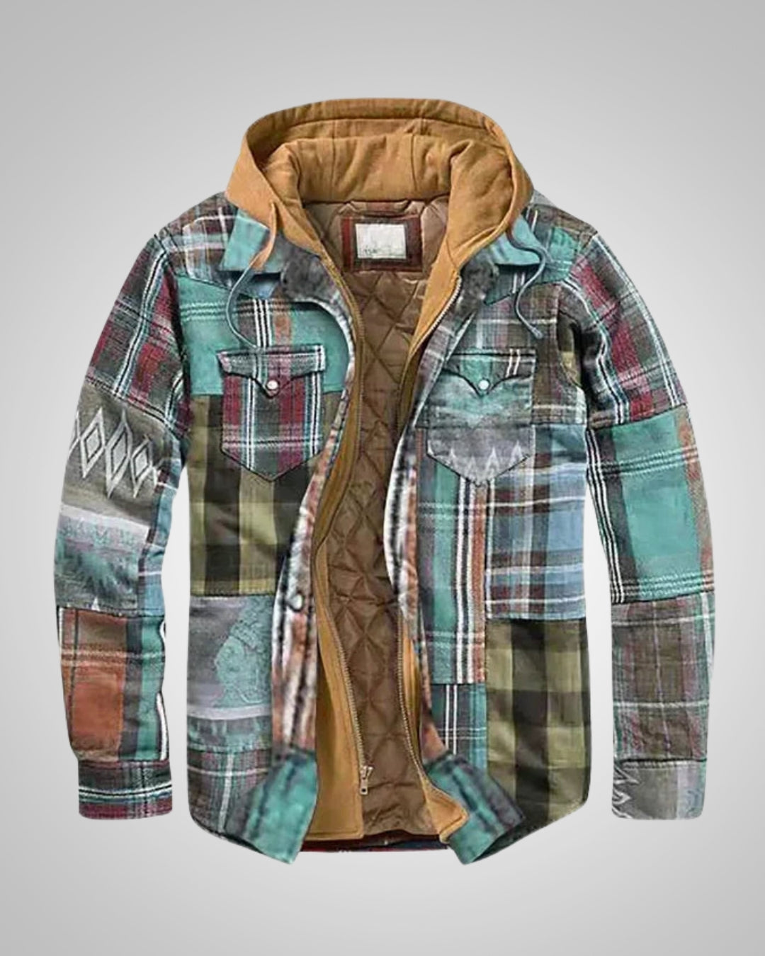 Klaus | Herren Casual Karierte Patchworkjacke