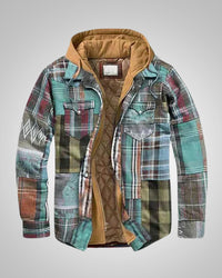 Klaus | Herren Casual Karierte Patchworkjacke