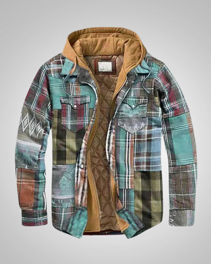 Klaus | Herren Casual Karierte Patchworkjacke