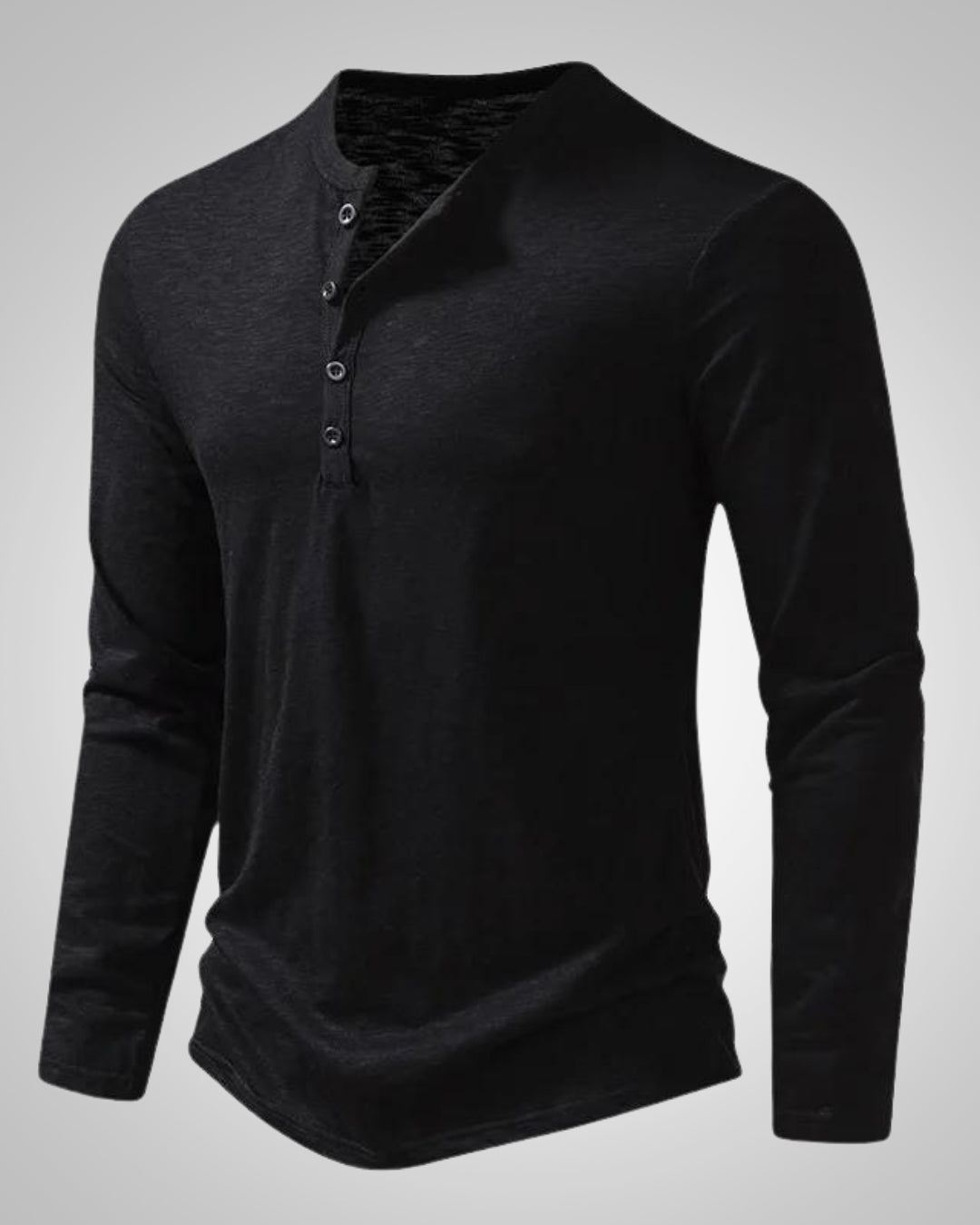 Peter | Herren Slim Fit Langarm Henleyshirt