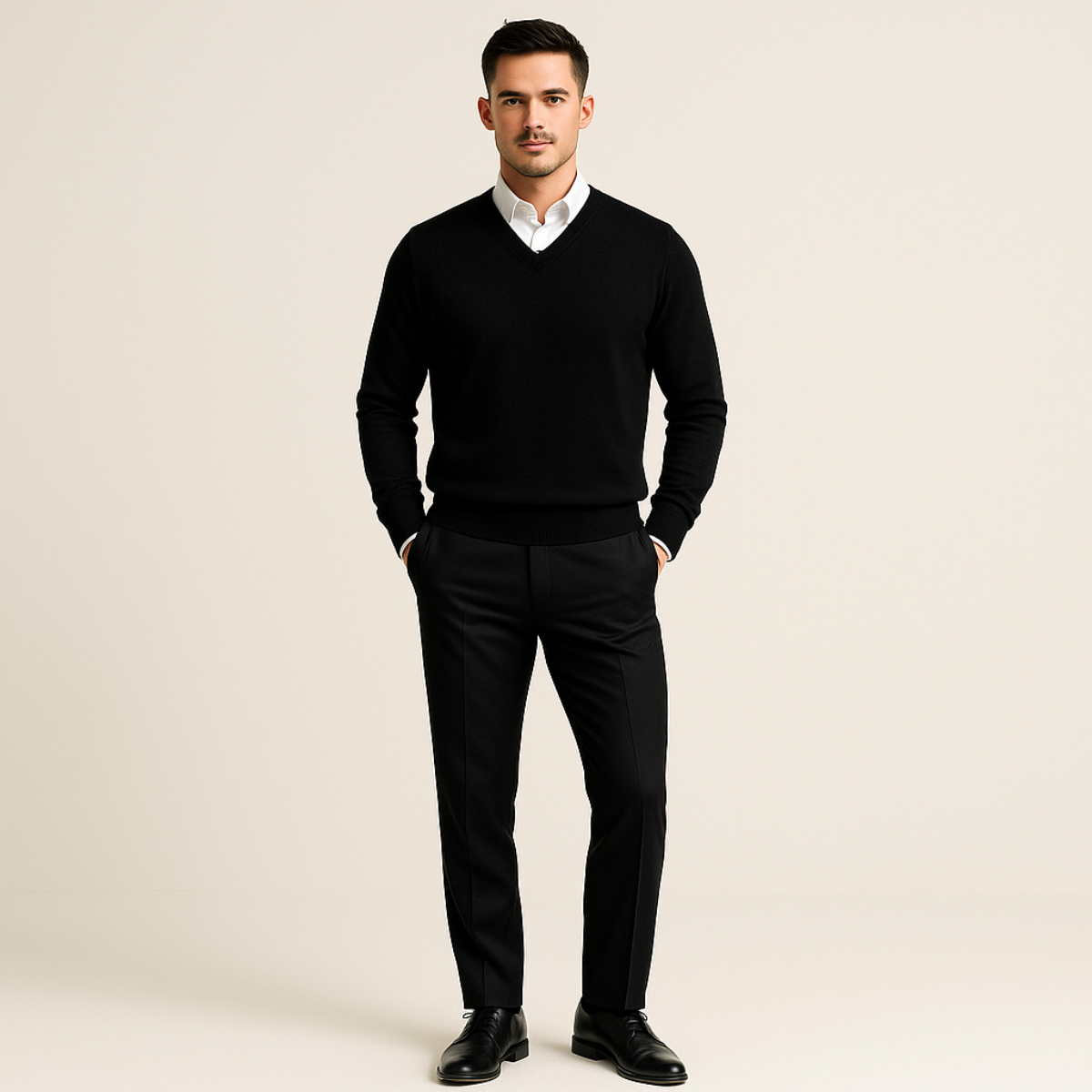 Felix | Herren Klassischer V-Ausschnitt Wollpullover
