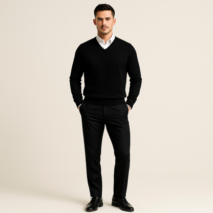 Felix | Herren Klassischer V-Ausschnitt Wollpullover