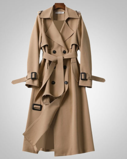 Sandra | Damen Klassischer Bindegürtel Trenchcoat