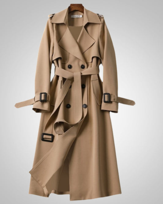 Sandra | Damen Klassischer Bindegürtel Trenchcoat