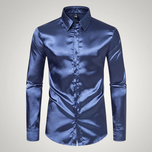 Tobias | Herren Festliches Satin Gerades Hemd