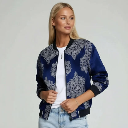Barbara | Damen Lässiger Bomber Übergangsjacke