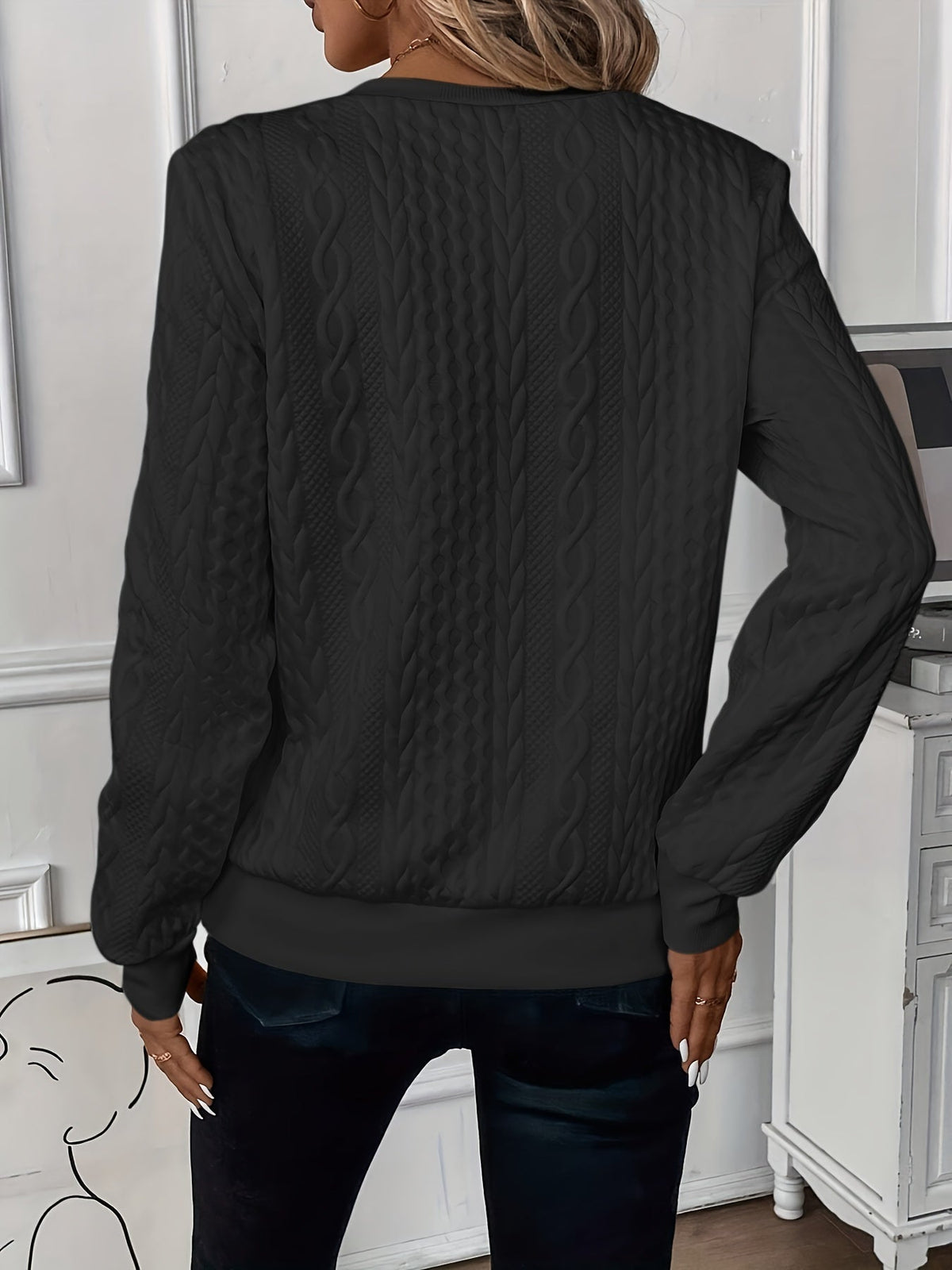 Lea | Damen Klassiker Zopfstrickpullover