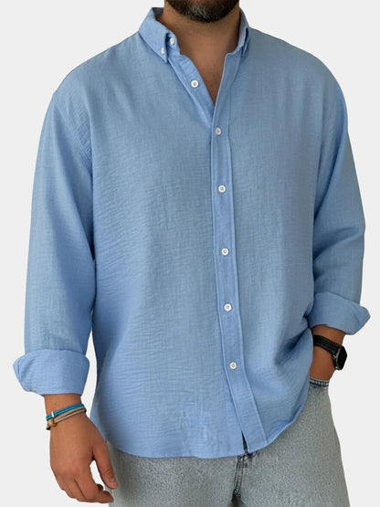Herren Freizeit Button-Down Langarm Hemd