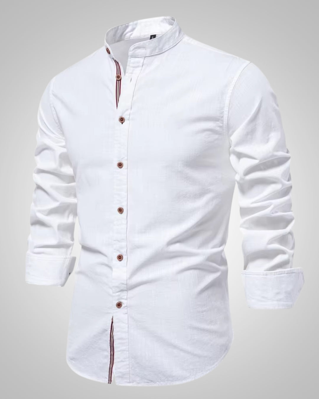 Herren Stehkragen Slim Fit Casual Hemd