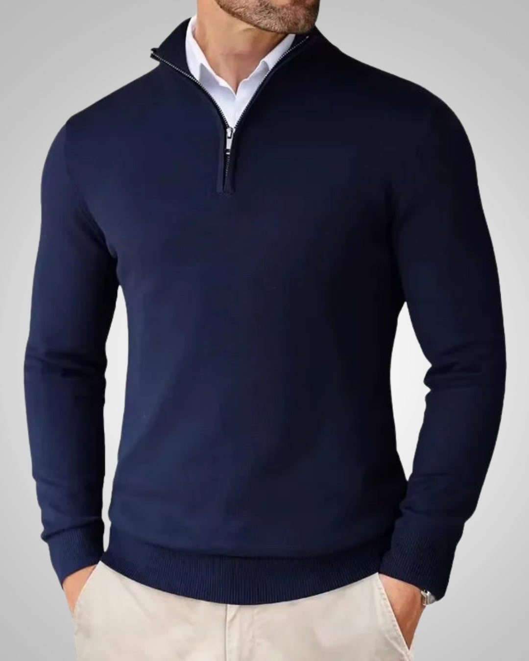 Kenneth | Herren Slim Fit Quarter-Zip Pullover