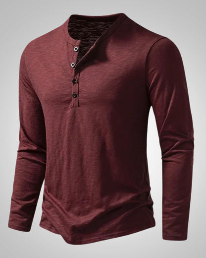 Peter | Herren Slim Fit Langarm Henleyshirt