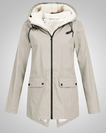 Melanie | Damen Gefütterte Reißverschluss Regenjacke