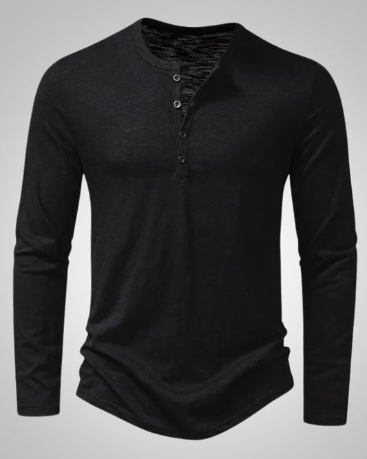 Gary | Herren Legeres Henley Longsleeve Shirt