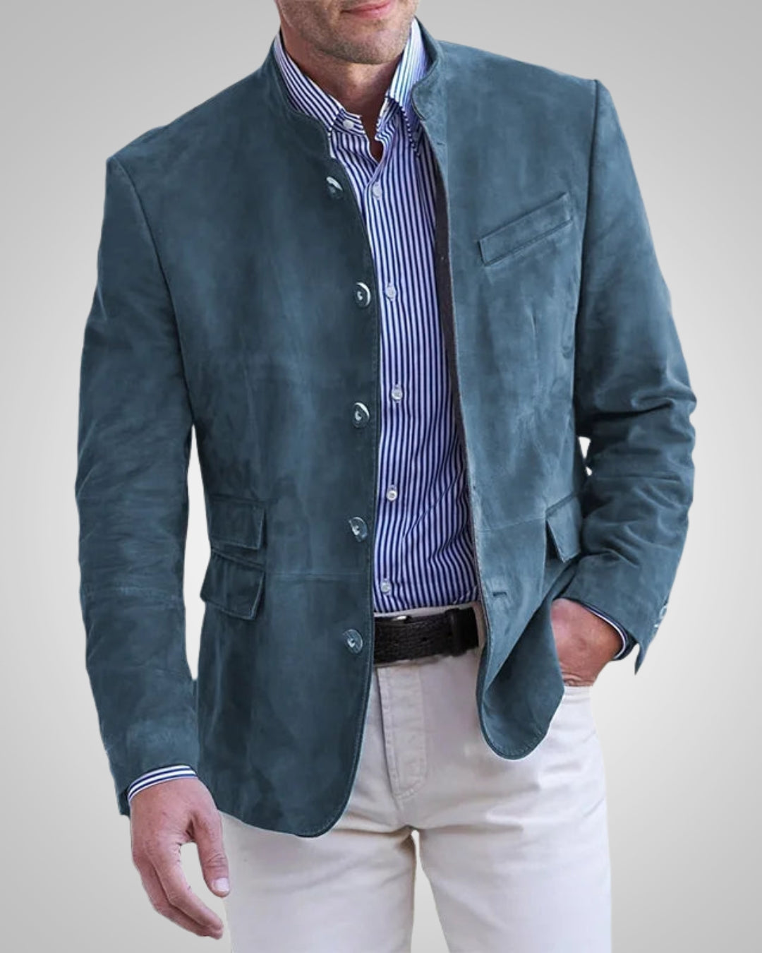 Paulex | Herren Klassischer Stehkragen Blazer