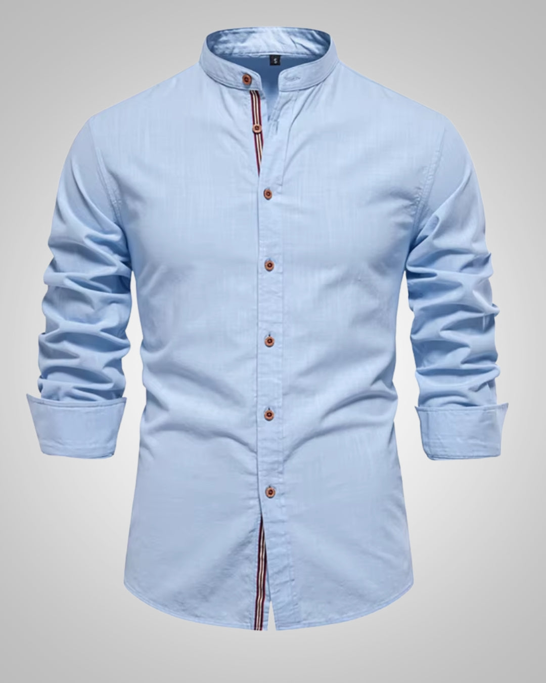 Herren Stehkragen Slim Fit Casual Hemd