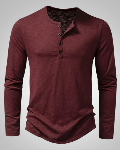 Gary | Herren Legeres Henley Longsleeve Shirt