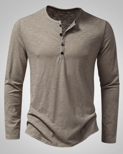 Gary | Herren Legeres Henley Longsleeve Shirt