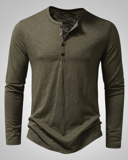 Gary | Herren Legeres Henley Longsleeve Shirt