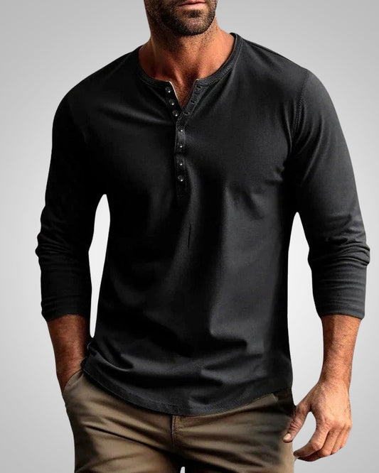 Stephen | Herren Slim Fit Henley Longsleeve T-Shirt