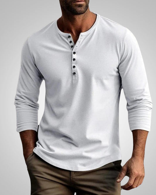 Stephen | Herren Slim Fit Henley Longsleeve T-Shirt