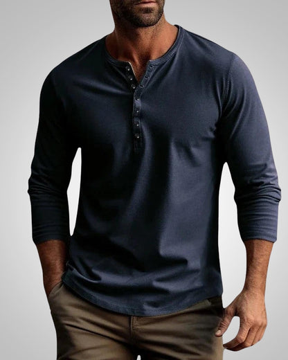 Stephen | Herren Slim Fit Henley Longsleeve T-Shirt