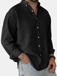 Herren Freizeit Button-Down Langarm Hemd