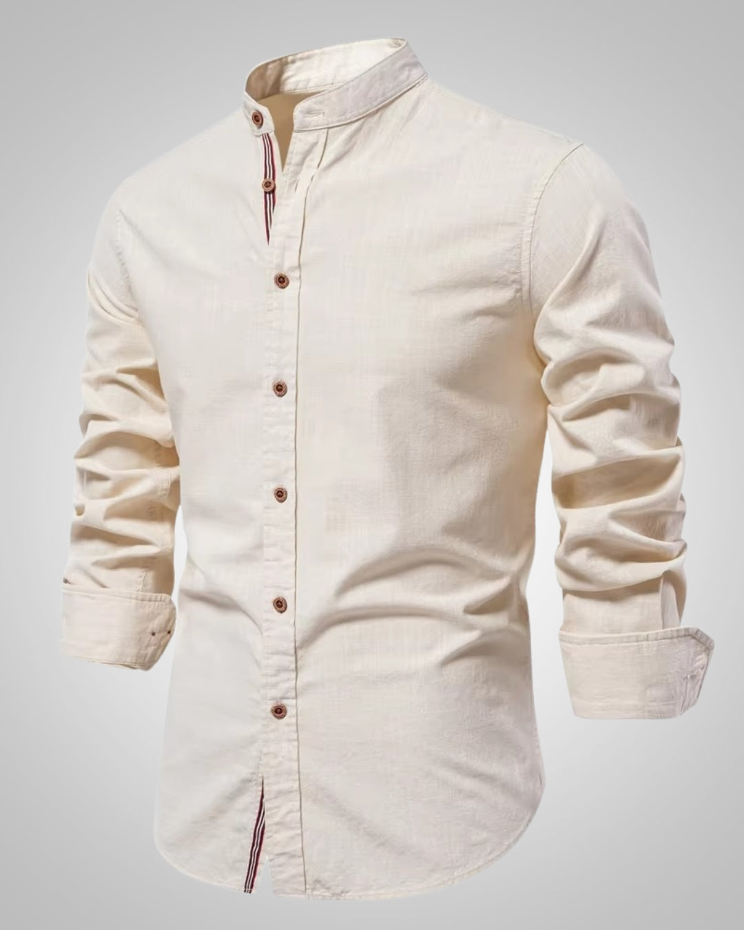 Herren Stehkragen Slim Fit Casual Hemd