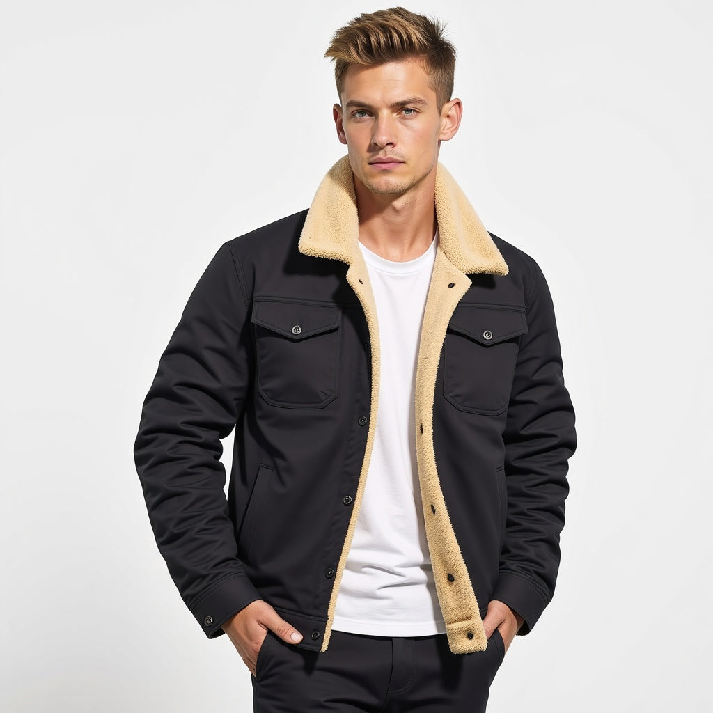 Kevin | Herren Gefütterte Knöpfen Jacke