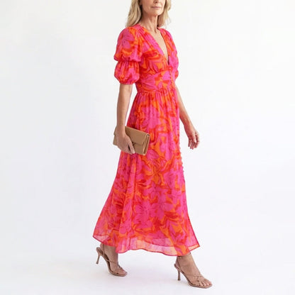 Lisa | Damen Elegantes geblümtes Sommerkleid