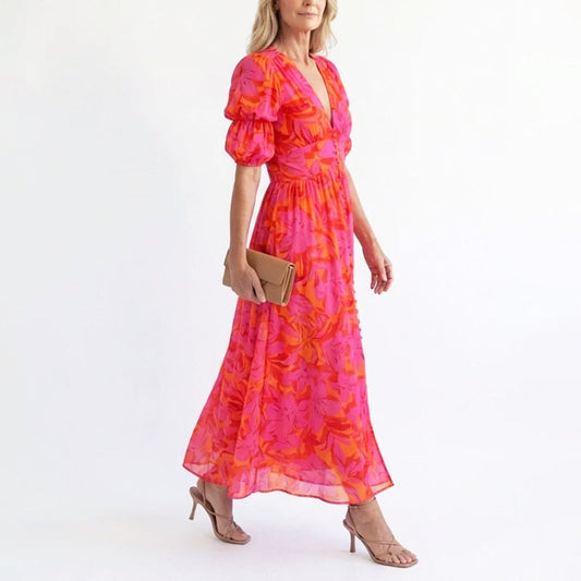 Lisa | Damen Elegantes geblümtes Sommerkleid