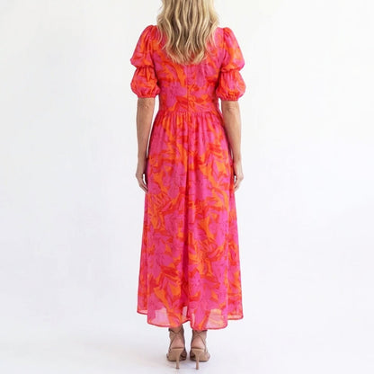 Lisa | Damen Elegantes geblümtes Sommerkleid