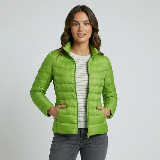 Sophie | Damen Leichter Winter Daunenjacke mit Hohem Kragen