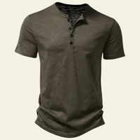 Anthony | Herren Lässiges Geknöpftes Kurzarm Henley Shirt