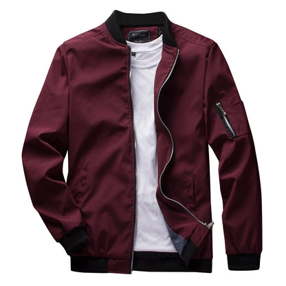 Herren Casual Sommer Stehkragen Bomberjacke