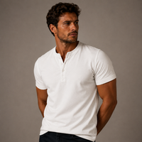 Raymond | Herren Relaxed Kurze Ärmel Henley T-Shirt