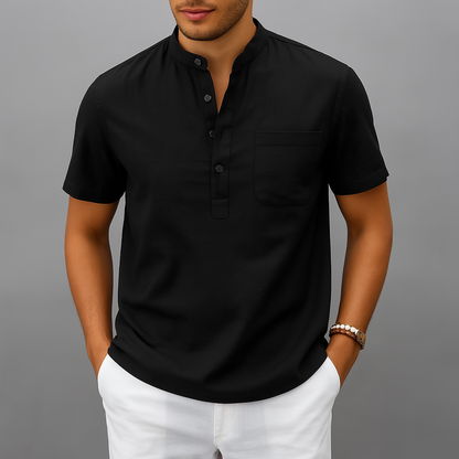 Herren Henley Poloshirt mit Knopfleiste und Relaxed Fit